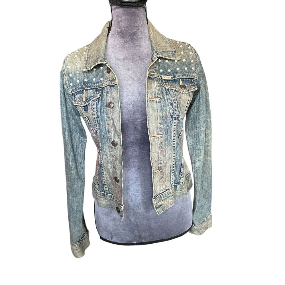 Blondie Custom‎ Embellished Jean Jacket Size XS